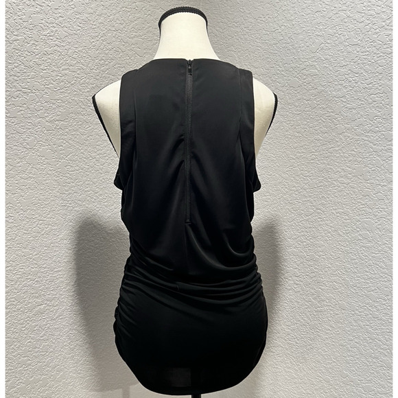 Y2K Vintage Cache Black Rhinestone Neckline Top Women's Large Whimsygoth Bling - Picture 4 of 8